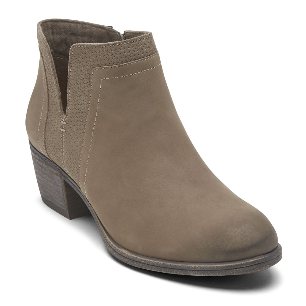 Rockport Booties For Womens Grey - Cobb Hill Anika V-Cut - BS3795640